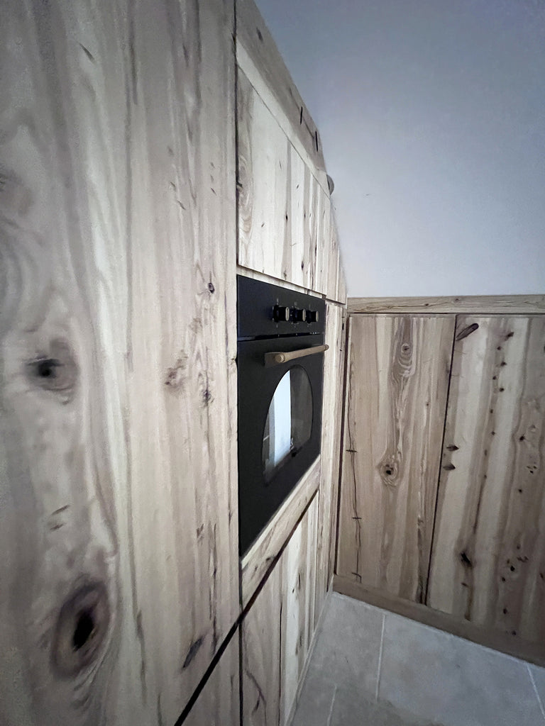 Linear kitchen model Venezia 330cm modern wall + country island 230x220xh95 cm All solid wood customizable to measure