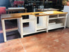 Cucina in bianco SHABBY in legno massello con predisposizione elettrodomestici 320x80xh86 cm SU MISURA