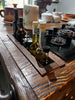 Cucina lineare con colonna e Isola Cucina in stile INDUSTRIAL interamente in legno massello