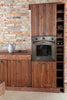 Cucina lineare con colonna e Isola Cucina in stile INDUSTRIAL interamente in legno massello