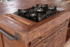 Cucina lineare con colonna e Isola Cucina in stile INDUSTRIAL interamente in legno massello