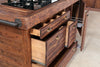 Cucina lineare con colonna e Isola Cucina in stile INDUSTRIAL interamente in legno massello
