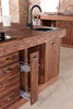 Cucina lineare con colonna e Isola Cucina in stile INDUSTRIAL interamente in legno massello
