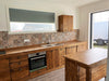 Cucina lineare stile COUNTRY modello ERICA da 400x65xh90cm + Isola su ruote da 140x70xh90cm tutto legno massello
