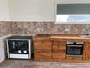 Cucina lineare stile COUNTRY modello ERICA da 400x65xh90cm + Isola su ruote da 140x70xh90cm tutto legno massello
