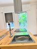 Cucina lineare modello Venezia parete moderna da 330cm + Isola country 230x220xh95 cm Tutto legno massello personalizzabile SU MISURA