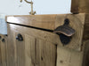 Cucina lineare stile BANCO FALEGNAME / INDUSTRIAL TUTTA in legno massello predisposizione lavastoviglie da incasso e lavabo in pietra 240x65xh90 cm