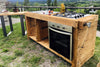 INDUSTRIAL / COUNTRY style linear kitchen in solid wood COMPLETE WITH APPLIANCES 200x65xh87 cm