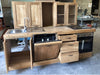 Cucina lineare stile COUNTRY TUTTA in legno massello completa di pensili e vano a giorno predisposizione elettrodomestici 270x66xh85 cm