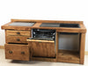 Cucina lineare stile COUNTRY / RUSTICA legno massello effetto rovinato predisposizione elettrodomestici 200x65xh85 cm