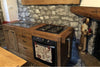 Cucina lineare stile INDUSTRIAL / COUNTRY legno massello COMPLETA DI ELETTRODOMESTICI 200x65xh87 cm