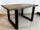 Kitchen table with extensions INDUSTRIAL style solid wood debarked and iron legs measures 140/180/220x90h78 cm
