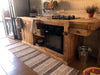 Cucina lineare stile BANCO FALEGNAME / INDUSTRIAL TUTTA in legno massello predisposizione elettrodomestici da incasso 270x65xh90 cm