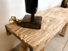 Tavolo alto consolle ingresso soggiorno stile RUSTICO COUNTRY legno massello finitura grezza 150x45xh90 cm