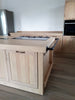 Linear kitchen with column and island INDUSTRIAL style kitchen entirely in solid wood 