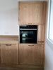 Linear kitchen with column and island INDUSTRIAL style kitchen entirely in solid wood 