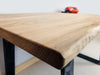 Fixed INDUSTRIAL style kitchen table or desk in solid elm wood and trapezoid iron legs 150x78xh75 cm