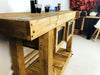 Carpenter's bench for shop furnishing or kitchen island INDUSTRIAL style solid wood 3 drawers and vice 160x50xh90 cm