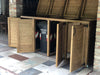 NUOVO MODELLO!! Mobile legno massello COPRI BIDONI DIFFERENZIATA da 120 L per esterno per 4 bidoni rifiuti vetro plastica carta