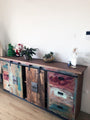 Sideboard sideboard INDUSTRIAL style living room solid wood sliding doors on rail 200x50xh90 cm