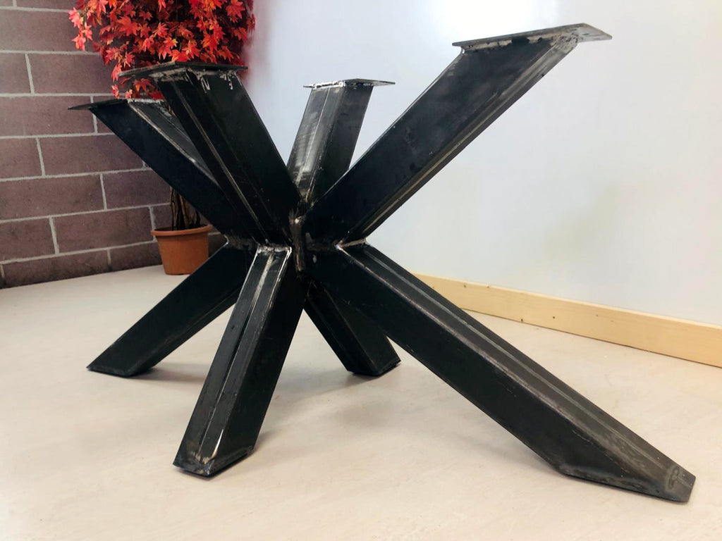 Table Leg for 180–220 cm Tables, Industrial/Modern/Shabby Style, 10×10 cm Tubular Iron, “Star” Design – Code GTFTIS-01