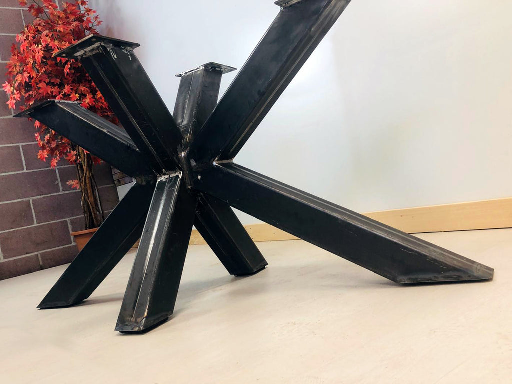 Table Leg for 180–220 cm Tables, Industrial/Modern/Shabby Style, 10×10 cm Tubular Iron, “Star” Design – Code GTFTIS-01