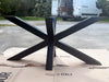 INDUSTRIAL COUNTRY style table with a 7 cm bark-stripped elm top and star-shaped iron base | 200×100×H78 cm