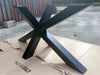 INDUSTRIAL COUNTRY style table with a 7 cm bark-stripped elm top and star-shaped iron base | 200×100×H78 cm