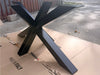 INDUSTRIAL COUNTRY style table with a 7 cm bark-stripped elm top and star-shaped iron base | 200×100×H78 cm