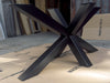 INDUSTRIAL COUNTRY style table with a 7 cm bark-stripped elm top and star-shaped iron base | 200×100×H78 cm