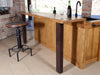 Fixed kitchen and dining table INDUSTRIAL VISSUTO style in solid wood and iron legs measures 200x100xh80 cm