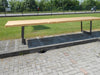 Pair of LONG TABLE LEGS, INDUSTRIAL style, in solid reinforced flat iron, 8x1cm section, code GTFPIR-06