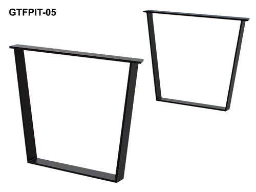 Paar TISCHBEINE im INDUSTRIAL-Stil, Trapezform, aus massivem Flacheisen, Querschnitt 8x1 cm, Art.-Nr. GTFPIT-05