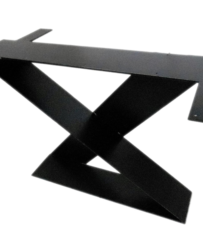 Coppia GAMBE TAVOLO in ferro piatto di Design scultoreo in stile INDUSTRIAL sez.20x1cm GTFPIZ-01