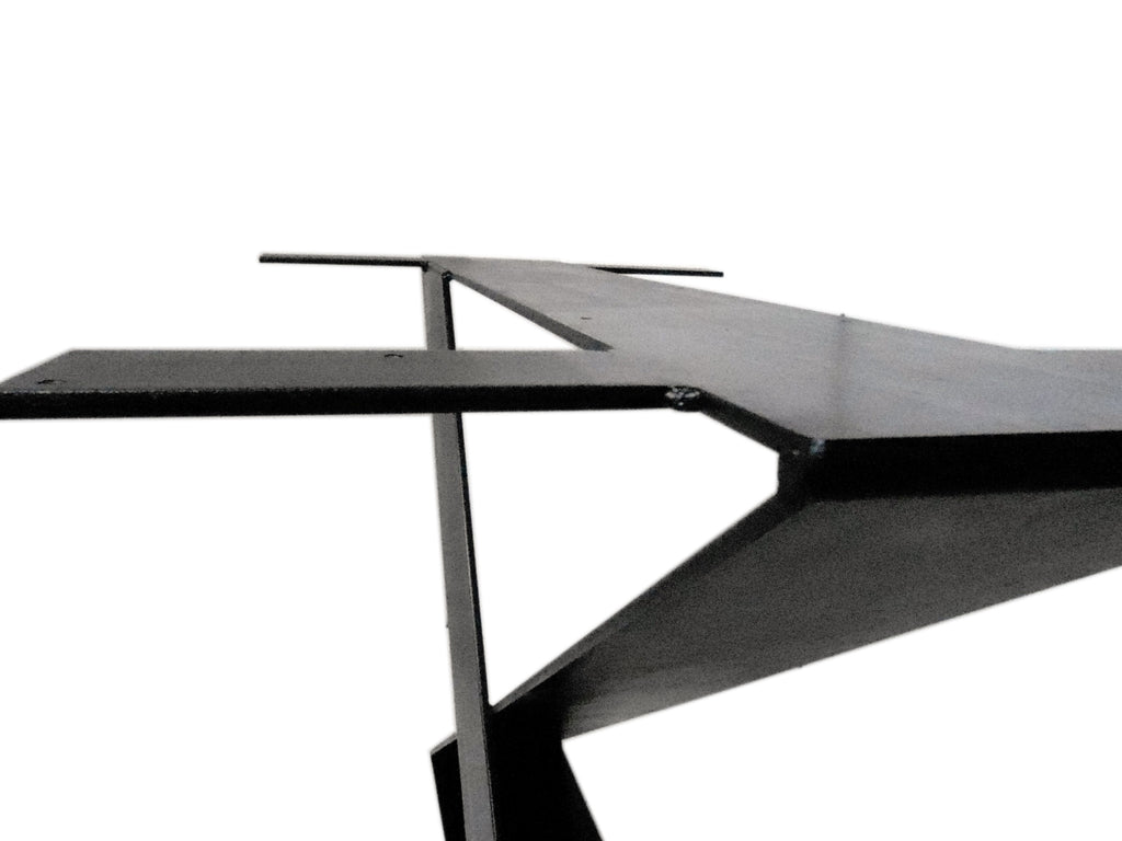 Fixed kitchen and dining table INDUSTRIAL VISSUTO style in solid wood and iron legs measures 200x100xh80 cm