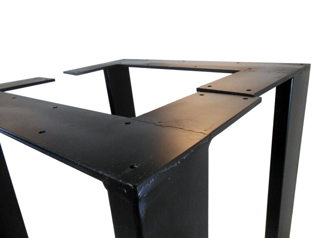 Fixed kitchen and dining table INDUSTRIAL VISSUTO style in solid wood and iron legs measures 200x100xh80 cm