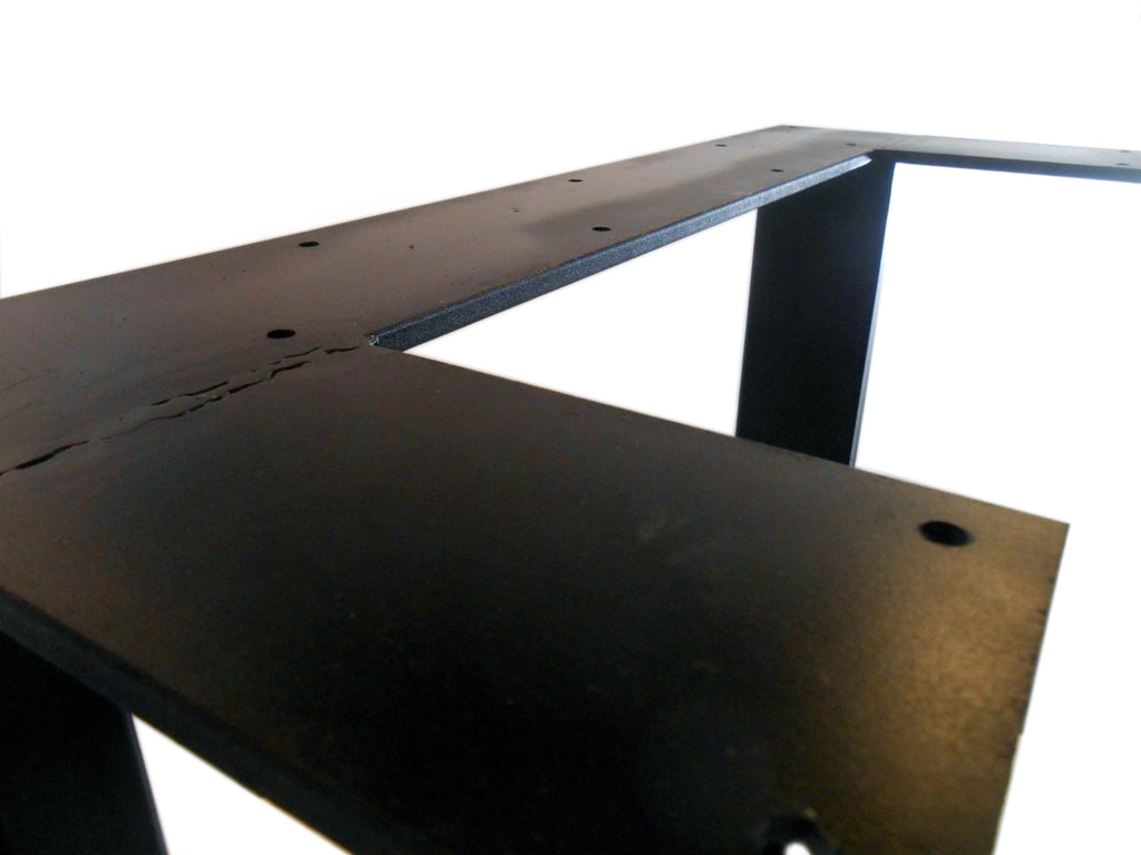Fixed kitchen and dining table INDUSTRIAL VISSUTO style in solid wood and iron legs measures 200x100xh80 cm
