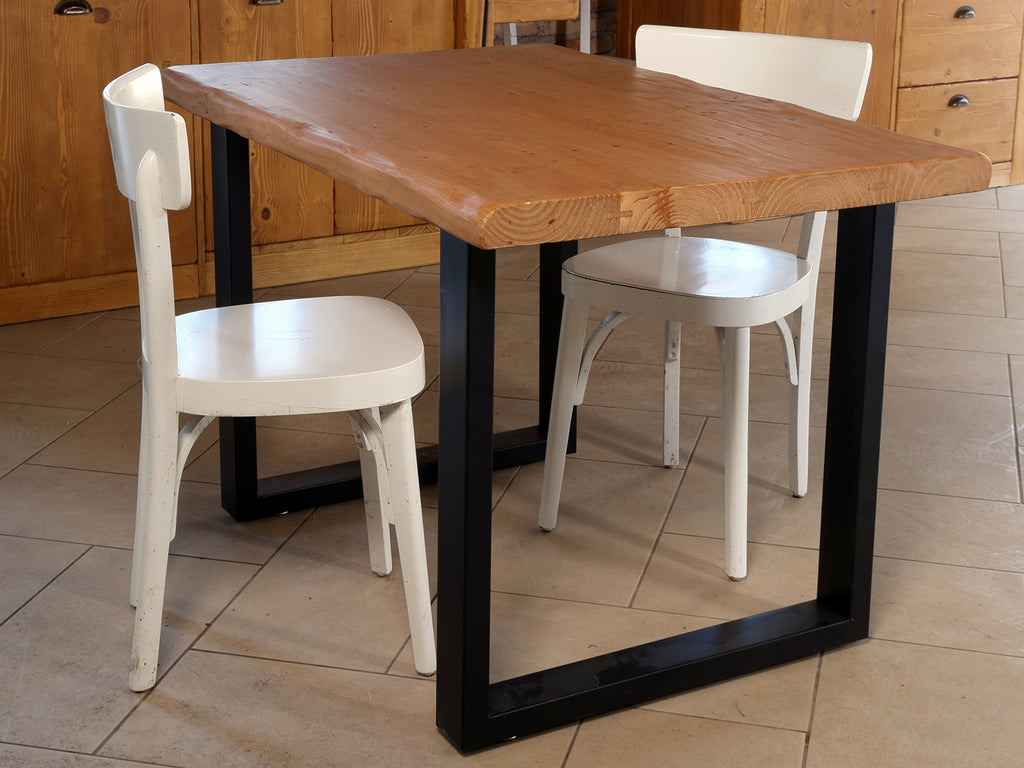 Fixed kitchen and dining table INDUSTRIAL VISSUTO style in solid wood and iron legs measures 200x100xh80 cm