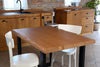 Fixed kitchen and dining table INDUSTRIAL VISSUTO style in solid wood and iron legs measures 200x100xh80 cm