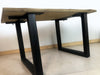 Fixed kitchen and dining table INDUSTRIAL VISSUTO style in solid wood and iron legs measures 200x100xh80 cm