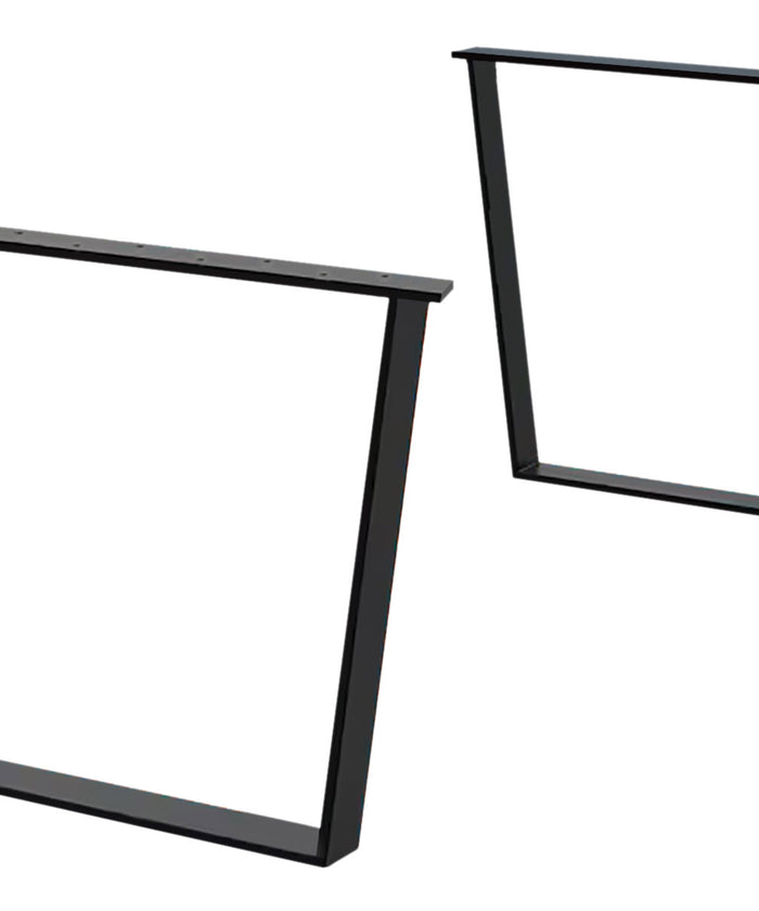 Coppia GAMBE TAVOLO stile INDUSTRIAL forma a trapezio in ferro piatto pieno sez. 8x1cm cod. GTFTIT-05