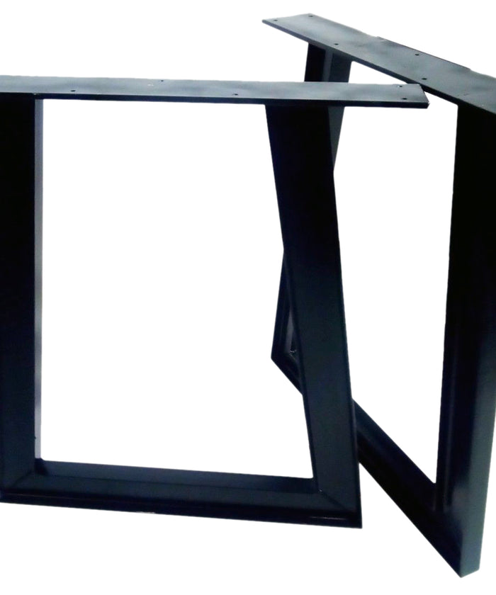 Coppia GAMBE TAVOLO stile INDUSTRIAL forma a trapezio in ferro pieno a 