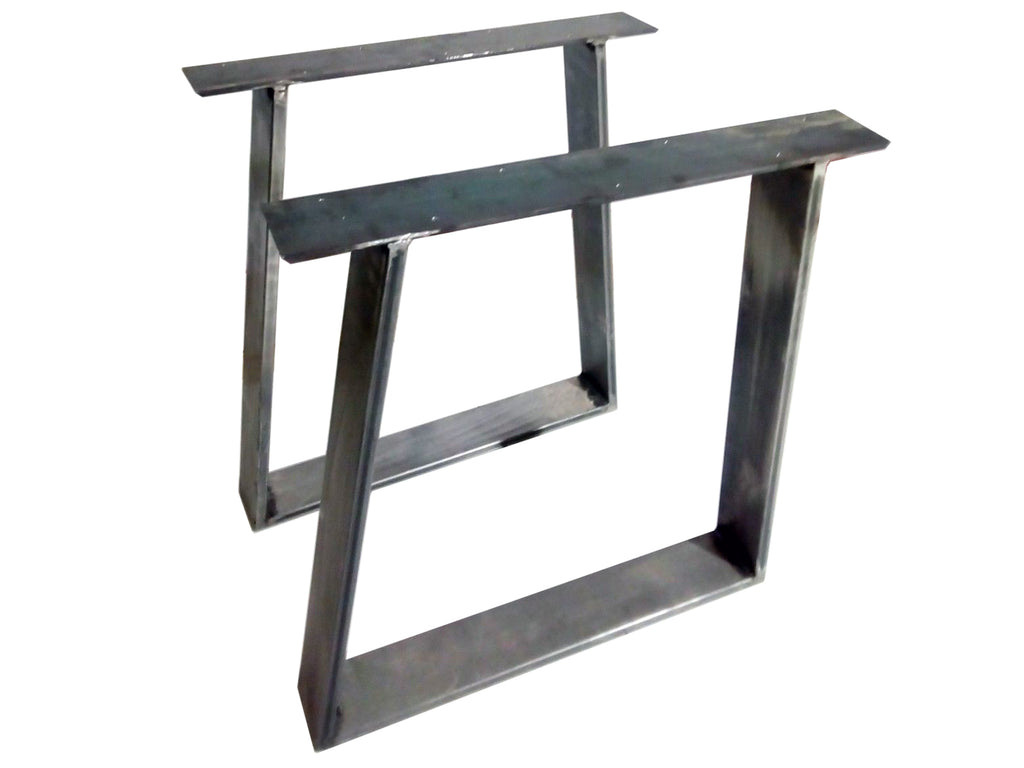 Paar TISCHBEINE im INDUSTRIAL-Stil, trapezförmig, aus Eisen-Rechteckrohr, Querschnitt 10x2 cm, Art.-Nr. GTFTIT-02