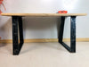 Fixed kitchen and dining table INDUSTRIAL VISSUTO style in solid wood and iron legs measures 200x100xh80 cm