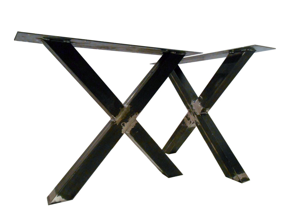 Fixed kitchen and dining table INDUSTRIAL VISSUTO style in solid wood and iron legs measures 200x100xh80 cm