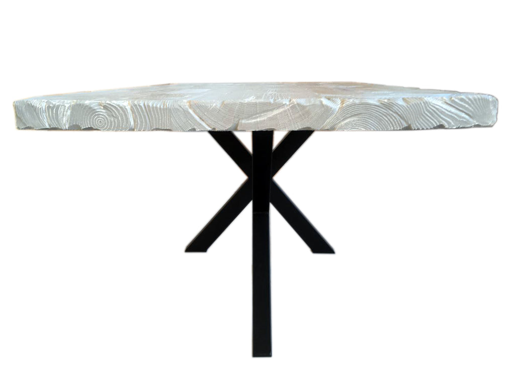 Fixed kitchen and dining table INDUSTRIAL VISSUTO style in solid wood and iron legs measures 200x100xh80 cm