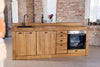 Kitchen island with INDUSTRIAL style high counter ALL in solid wood with provision for appliances 240x120xh90 cm