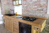 COUNTRY / RUSTIC style kitchen in solid ash with fragranite sink, 45cm oven and dishwasher preparation, dimensions 280x65xh90 cm