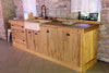 COUNTRY / RUSTIC style kitchen in solid ash and fir with stone sink, dishwasher ready, measures 280x65xh90 cm