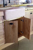 COUNTRY / RUSTIC style kitchen in solid ash and fir with stone sink, dishwasher ready, measures 280x65xh90 cm